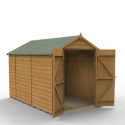 Forest Garden Shiplap Dip Treated 6x10 Apex Shed - No Window, Double Door