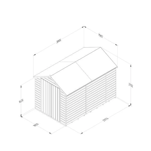 Forest Garden Shiplap Dip Treated 6x10 Apex Shed - No Window, Double Door 9 Forest Garden Shiplap Dip Treated 6x10 Apex Shed - No Window, Double Door - Image 9
