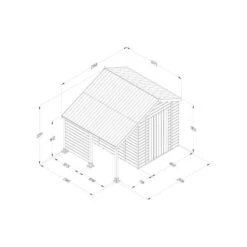 Forest Garden Timberdale 6 X 8 Double Door Apex Shed -OUTSUNNY Store 4937876 3