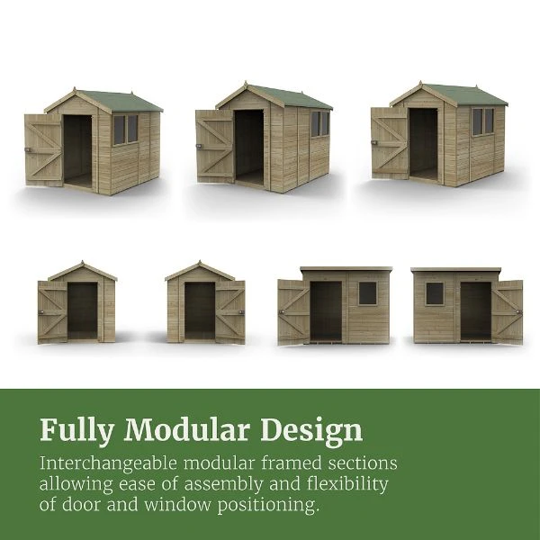 Forest Garden Timberdale 8 X 6 Reverse Apex Shed 5 Forest Garden Timberdale 8 X 6 Reverse Apex Shed - Image 5