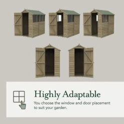 Forest Garden Overlap Pressure Treated 8x6 Apex Shed - Double Door -OUTSUNNY Store 4937906 6