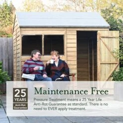 Forest Garden Overlap Pressure Treated 8x6 Apex Shed - Double Door -OUTSUNNY Store 4937906 7