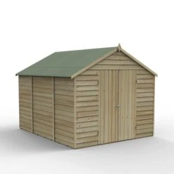Forest Garden Overlap Pressure Treated 10x8 Apex Shed - Double Door 11 Forest Garden Overlap Pressure Treated 10x8 Apex Shed - Double Door -OUTSUNNY Store 4937913 3