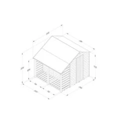 Forest Garden Overlap Pressure Treated 5x7 Apex Shed With Lean To -OUTSUNNY Store 4937920 2