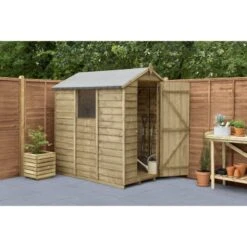 Forest Garden Overlap Pressure Treated 6x4 Apex Shed 10 Forest Garden Overlap Pressure Treated 6x4 Apex Shed -OUTSUNNY Store 4937944 1