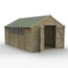 Forest Garden Overlap Pressure Treated 10x15 Apex Shed - Double Door