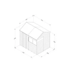 Forest Garden Overlap Pressure Treated 8x6 Reverse Apex Shed -OUTSUNNY Store 4937968 4
