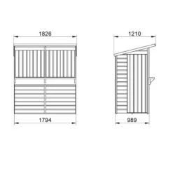 Forest Garden Shiplap Pent Garden Bar 6x3 -OUTSUNNY Store 4937975 7