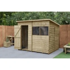 Forest Garden Overlap Pressure Treated 8x6 Pent Shed -OUTSUNNY Store 4937982 1