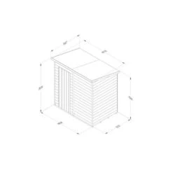 Forest Garden Overlap Pressure Treated 6x4 Pent Shed - No Window -OUTSUNNY Store 4937999 3