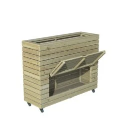 Forest Garden Linear Planter - Tall With Wheels 97.2cm(h) X 120cm(w) X 40cm(d) -OUTSUNNY Store 4938088 3