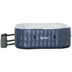 Outsunny Inflatable Hot Tub Spa Square For 4-6 People 180cm - Dark Blue