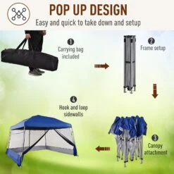 Outsunny Pop Up Canopy With Inclined Legs -OUTSUNNY Store 4Cw29a17e90669b92