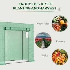 Outsunny Outdoor Greenhouse Poly Tunnel Plants Reinforced Top Cover 1.98 X 0.77 X 1.49 M -OUTSUNNY Store 4J32e317e70daf79e