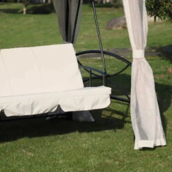Outsunny Gazebo Swing Chair Bed - Beige -OUTSUNNY Store 4NT0c61859ab64990 JPG