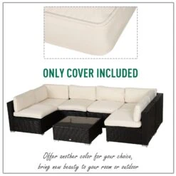 Outsunny-Rattan 6 Seat Cushion Replacement Set