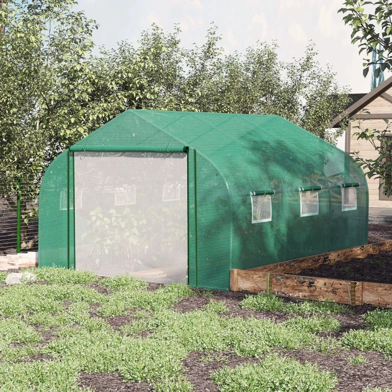 Outsunny Greenhouse Polytunnel 3.5x3x2m - Green 2 Outsunny Greenhouse Polytunnel 3.5x3x2m - Green - Image 2