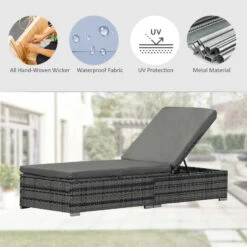 Outsunny Rattan Reclining Lounger - Grey 20 Outsunny Rattan Reclining Lounger - Grey -OUTSUNNY Store 4zCb1017eecc29e19 jpg
