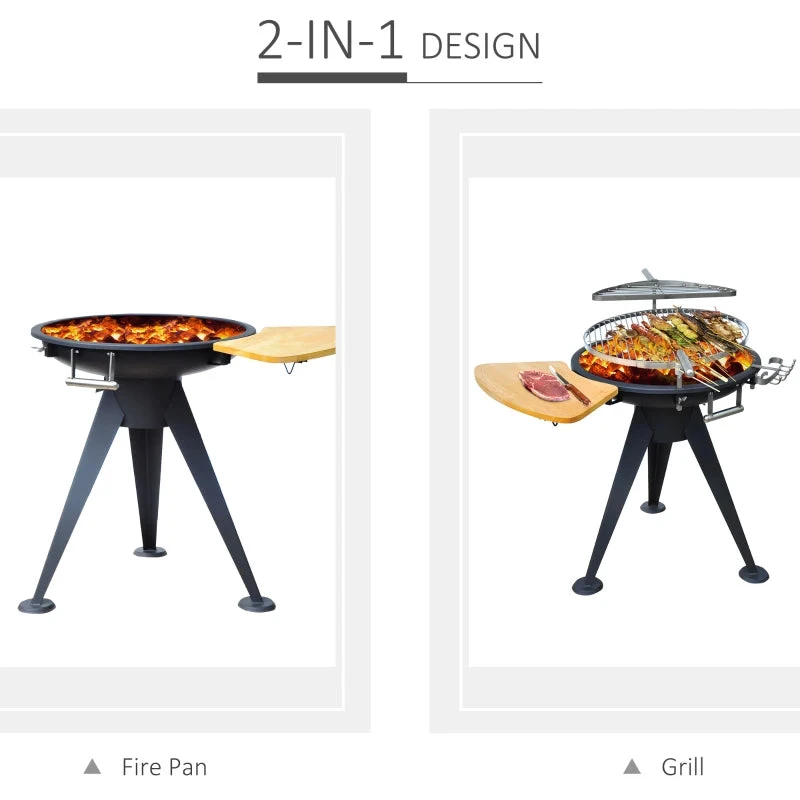 Outsunny Outdoor BBQ With Double Grill And Cutting Board 5 Outsunny Outdoor BBQ With Double Grill And Cutting Board - Image 5