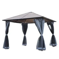 Outsunny Hardtop Gazebo With Aluminium Frame And Curtains 3 X 4m - Grey 21 Outsunny Hardtop Gazebo With Aluminium Frame And Curtains 3 X 4m - Grey -OUTSUNNY Store 5yS6a417e906a854d jpg