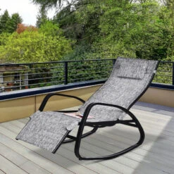 Outsunny Rocking Chair - Light Grey -OUTSUNNY Store 60i6ff188d8788b14 jpg