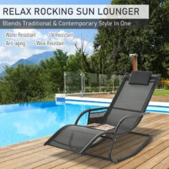Outsunny Lounger Rocking Chair - Black -OUTSUNNY Store 6dQa0917f68a05e30 jpg