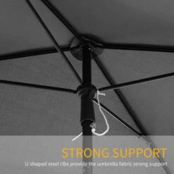 Outsunny Tilt Parasol 2m X 1/3m - Grey -OUTSUNNY Store 6kP08f17dc4421195 jpg