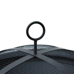 Outsunny Steel Fire Pit, Φ 56x45H Cm (Lid Included)-Black -OUTSUNNY Store 752f9217dc39d42d2 4fce2824 7db9 4c1b 998b a3d6c3e727e9