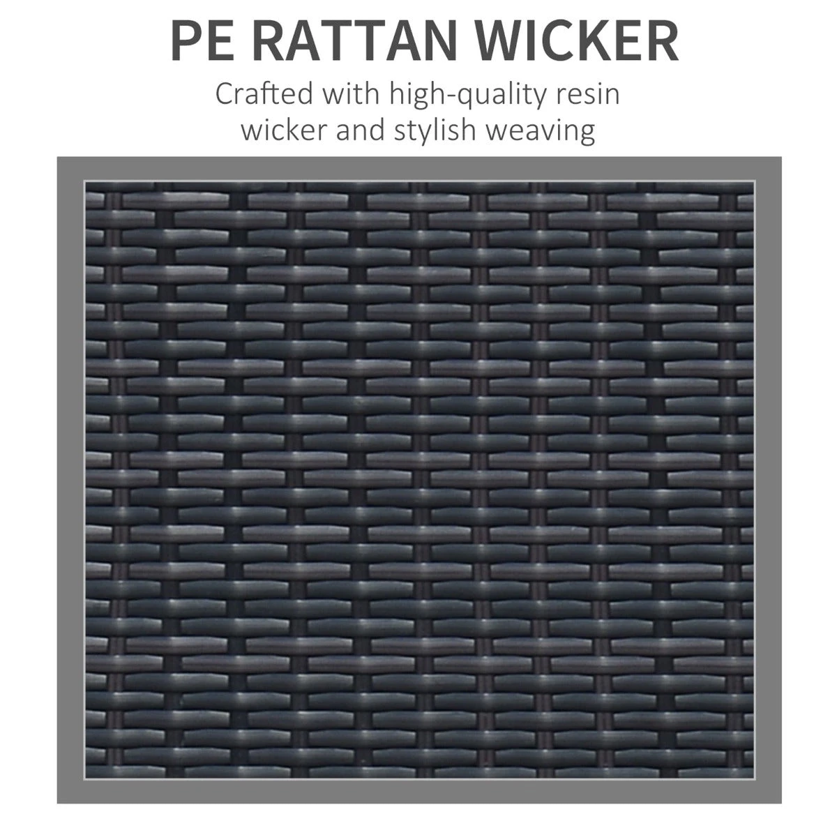 Outsunny-3 Seater Rattan Sofa Water Resistant Cushions - Brown 7 Outsunny-3 Seater Rattan Sofa Water Resistant Cushions - Brown - Image 7