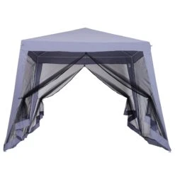 Outsunny 3 X 3 Meter Outdoor Gazebo Garden Canopy Tent Sun Shade Event Shelter With Mesh Screen Side Walls, Grey -OUTSUNNY Store 7VD80417dc2415e89 705800dc 5f72 44c0 b26b 350be7e778f8