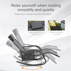 Outsunny Lounger Rocking Chair - Black -OUTSUNNY Store 7jeb1017f68a05e30 jpg