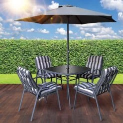 Silver & Stone Windsor Premium Padded 6 Piece Table & Chair Set- Grey -OUTSUNNY Store 81ZorbMiymL. AC SL1500
