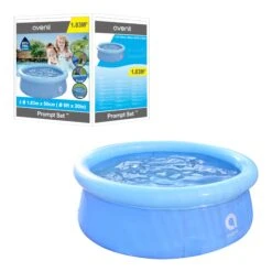 Avenli Round Paddling Pool With Inflatable Ring 6ft X 20in 180cm - Blue -OUTSUNNY Store 83279 2522de3a 1624 4d12 89c8 0df969a63d0c