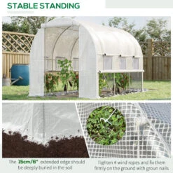 Outsunny Greenhouse Polytunnel 3x2x2m - White -OUTSUNNY Store 8fi88c1859a21d96a jpg