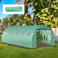 Outsunny Greenhouse Cover Replacement 6 X 3 X 2m - Green -OUTSUNNY Store 8oW90f17ee2cefbb0 jpg