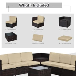 Outsunny Rattan Corner Sofa Set With Table - Brown -OUTSUNNY Store 8r5b1017fe8384473 jpg