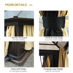 Outsunny 3.6 X 4m Hardtop Gazebo Canopy With Polycarbonate Roof And Aluminium Frame, Garden Pavilion With Mosquito Netting And Curtains 11 Outsunny 3.6 X 4m Hardtop Gazebo Canopy With Polycarbonate Roof And Aluminium Frame, Garden Pavilion With Mosquito Netting And Curtains -OUTSUNNY Store 8zT11d17e906a85c8 dc277a52 80b4 472c 8764 08c30e99ab82