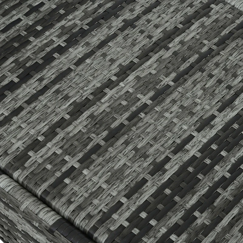 Outsunny Rattan Sun Lounger W/ Cushion - Grey 11 Outsunny Rattan Sun Lounger W/ Cushion - Grey - Image 11