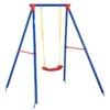 Outsunny Metal Children's Garden Swing 3-8 Years Old Blue