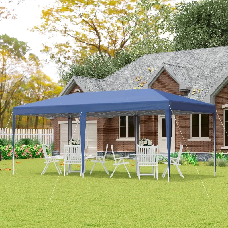 Outsunny Pop Up Gazebo 6m X 3m - Blue 2 Outsunny Pop Up Gazebo 6m X 3m - Blue - Image 2