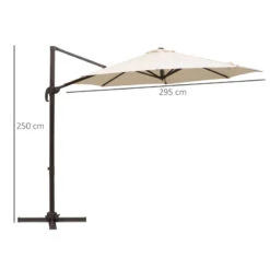 Outsunny Cantilever Parasol 3m - Beige -OUTSUNNY Store AG9a121813d5badf2 jpg