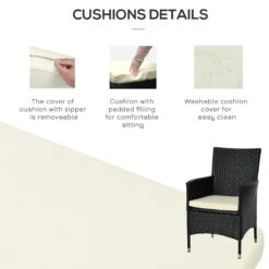 Outsunny-3 Piece Rattan Bistro Set - Black -OUTSUNNY Store Ae175617eecc2a467