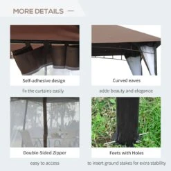Outsunny Gazebo 3 X 3 Meter Brown -OUTSUNNY Store AkP43317e906a8448 f3686ef0 b0f7 49d9 bc9c 702c8644744f
