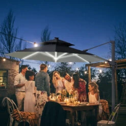 Outsunny Cantilever Banana Parasol With Solar Lights 3m - Dark Grey -OUTSUNNY Store B1D6ff1813d1402d2 jpg