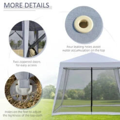 Outsunny 3 X 3 Meter Outdoor Gazebo Garden Canopy Tent Sun Shade Event Shelter With Mesh Screen Side Walls, Grey -OUTSUNNY Store Bd1b10185948f78c3 jpg