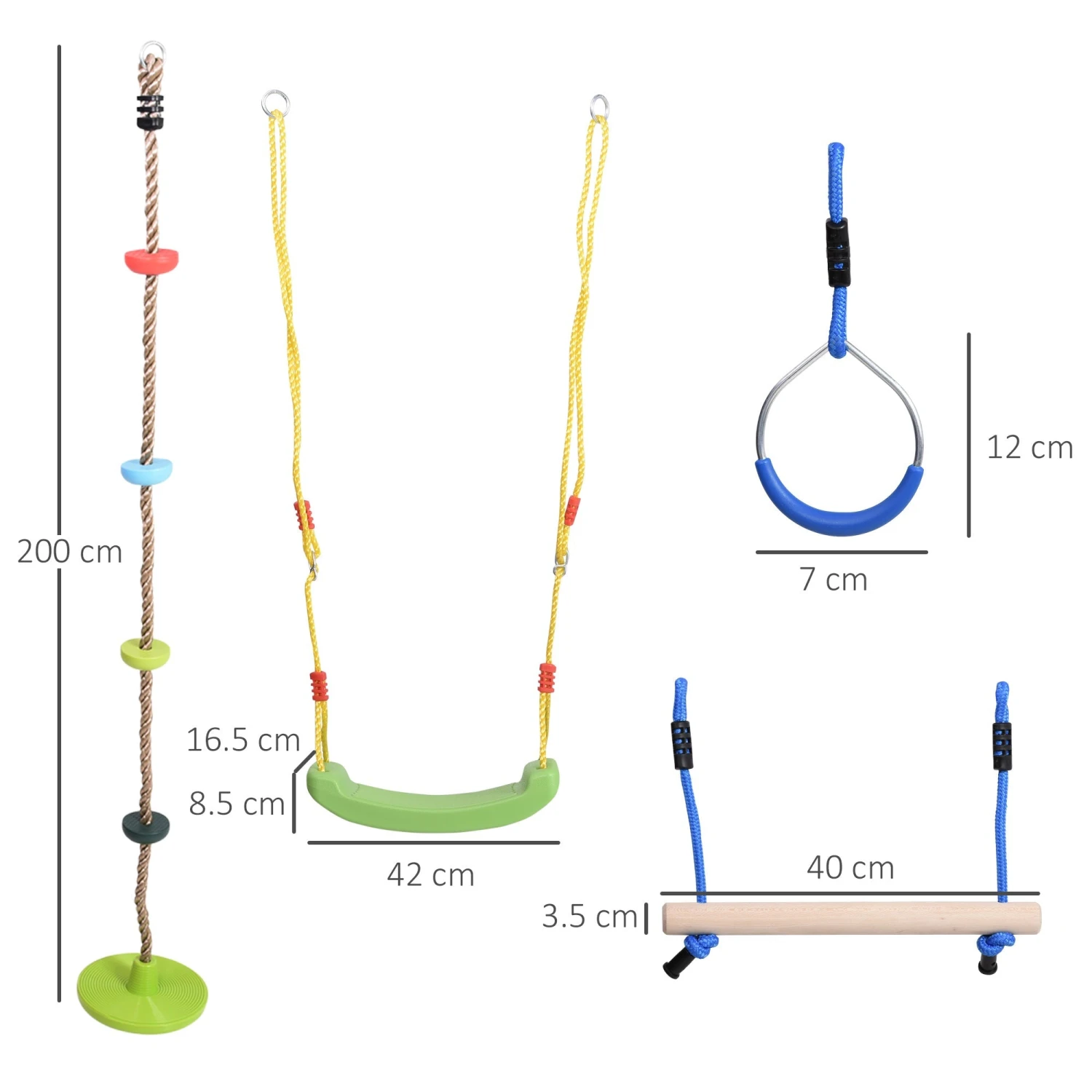 Outsunny Kids Climbing Rope Set 2 Outsunny Kids Climbing Rope Set - Image 2