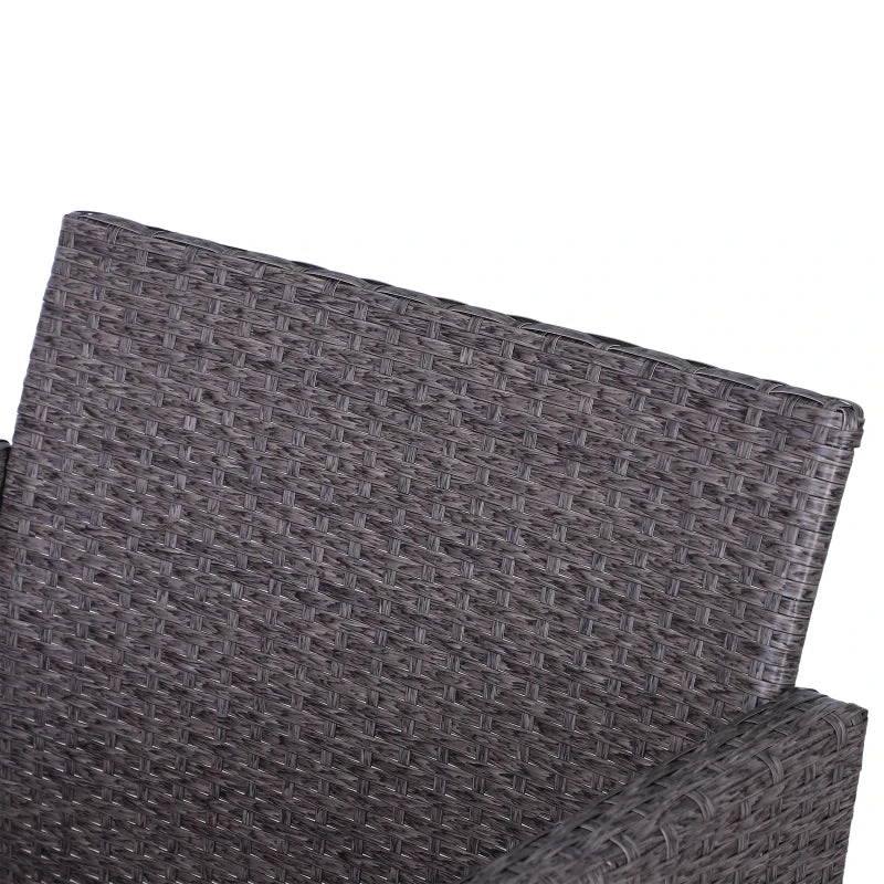 Outsunny Outdoor Rattan 2 Seater With Footstools - Dark Grey 8 Outsunny Outdoor Rattan 2 Seater With Footstools - Dark Grey - Image 8