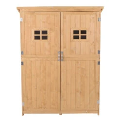 Outsunny Wooden Tool Shed - Natural -OUTSUNNY Store CF4d4d182a12c67e8 jpg