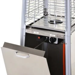 Outsunny Stainless Steel Outdoor Garden Pyramid Patio Heater With Wheels And Rain Cover - Silver -OUTSUNNY Store CMF3d617edc655522 b665d559 d1d1 4685 b98d 6ce30ae30e5a