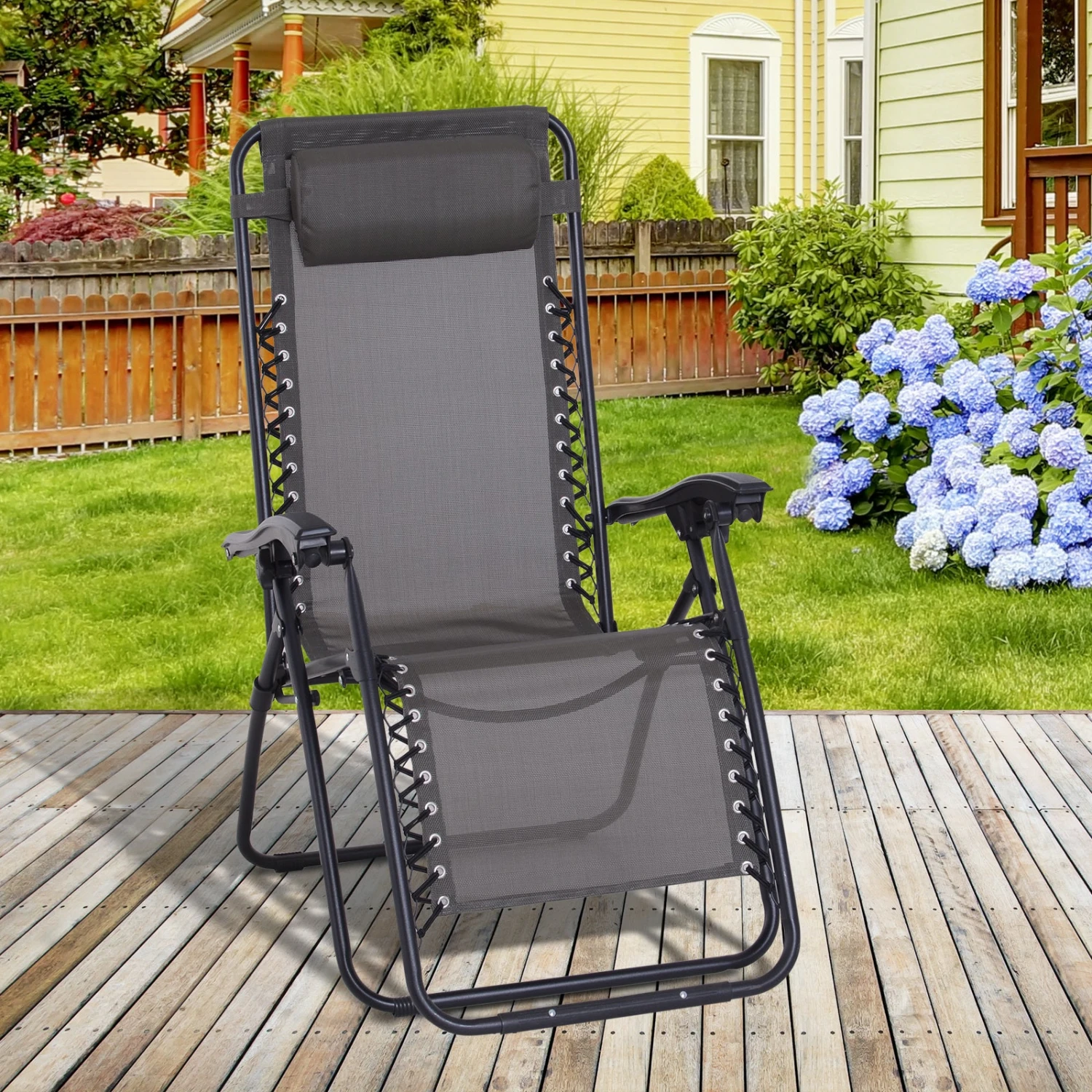 Outsunny Lounge Chair - Grey 2 Outsunny Lounge Chair - Grey - Image 2